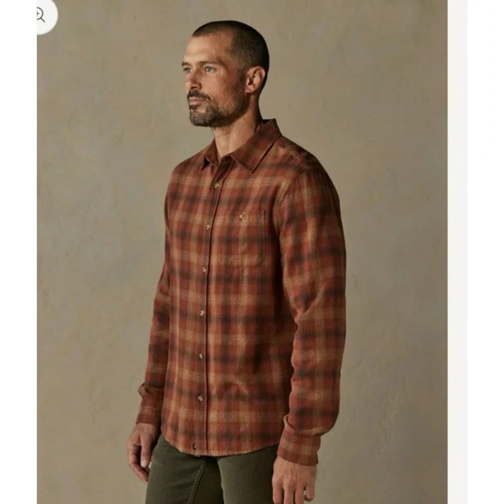 The Normal Brand Flannel Button Up Shirt Maple Glaze Plaid Hudson Size XXL - Picture 4 of 10